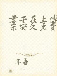君子在上傅臣商宋安久免费阅读