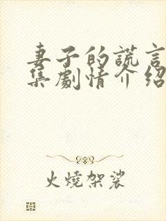 妻子的谎言多少集剧情介绍大结局