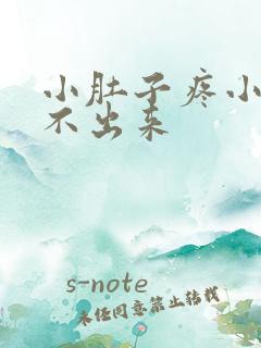 小肚子疼小便尿不出来