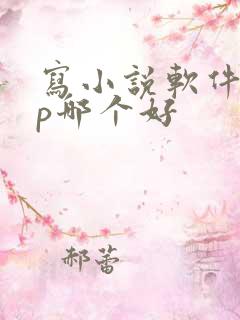 写小说软件app哪个好