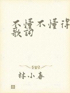 不懂不懂得爱我歌词
