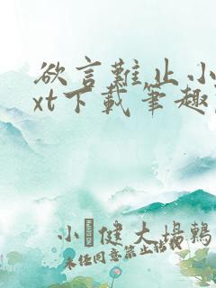 欲言难止小说txt下载笔趣阁
