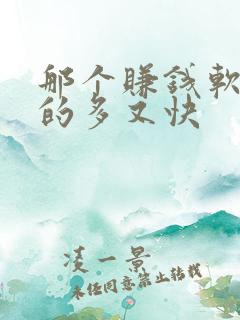 那个赚钱软件赚的多又快