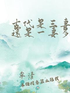 古代是三妻四妾还是一妻多妾