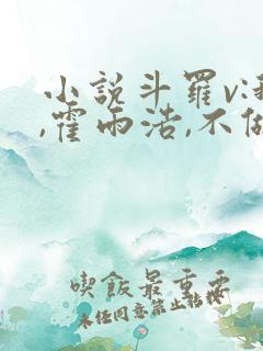 小说斗罗v:我,霍雨浩,不做小丑