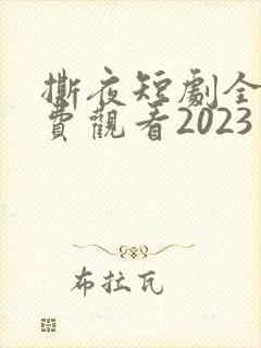 撕夜短剧全集免费观看2023年上映