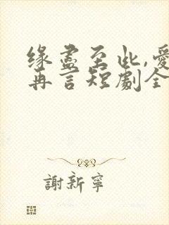 缘尽至此,爱不再言短剧全集