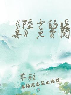 《陆少的暖婚新妻》免费阅读