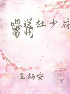 嗯送杜少府之任蜀州
