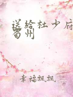 送给杜少府之任蜀州