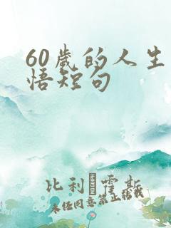 60岁的人生感悟短句
