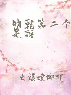 明朝第二个皇上是谁