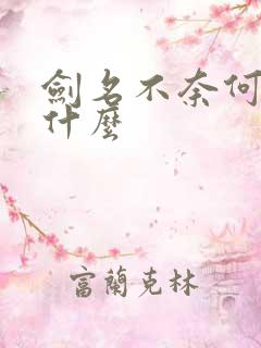 剑名不奈何讲的什么