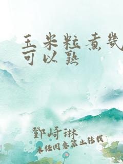 玉米粒煮几分钟可以熟