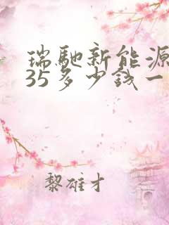 瑞驰新能源ec35多少钱一辆