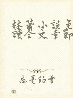 林萧小说免费阅读全文章节