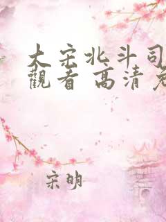 大宋北斗司在线观看 高清免费