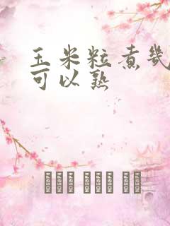 玉米粒煮几分钟可以熟