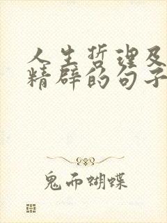 人生哲理及感悟精辟的句子