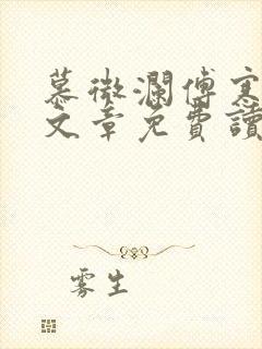 慕微澜傅寒峥全文章免费读