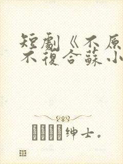 短剧《不原谅,不复合苏小姐独美》
