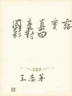 国产真实露脸精彩对白