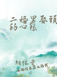 二婚男娶头婚女的心态