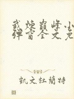 武炼巅峰小说无弹窗全文免费阅读