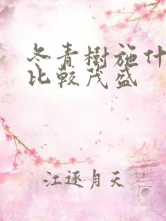 冬青树施什么肥比较茂盛