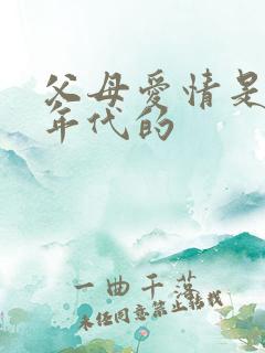 父母爱情是哪个年代的