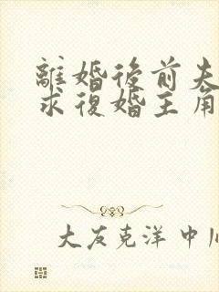 离婚后前夫哭着求复婚主角