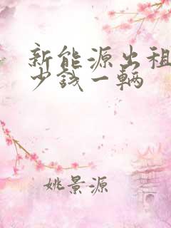 新能源出租车多少钱一辆