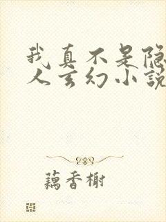 我真不是隐世高人玄幻小说