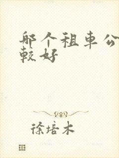 哪个租车公司比较好