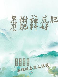果树施底肥用什么肥料好