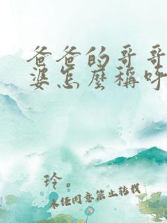 爸爸的哥哥的老婆怎么称呼