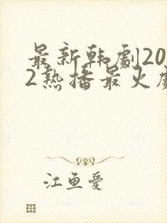 最新韩剧2022热播最火剧