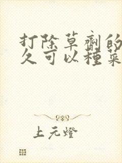 打除草剂的地多久可以种菜