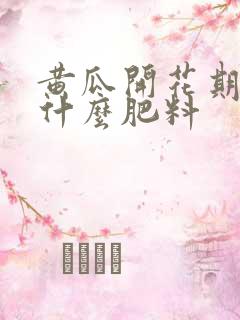 黄瓜开花期间施什么肥料