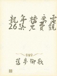 龙年档案电视剧26集免费观看剧情