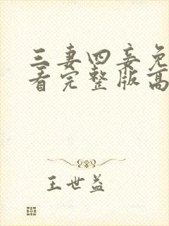 三妻四妾免费观看完整版高清,