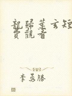 龙归叶玄短剧免费观看