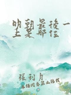 明朝最后一任皇上是哪位