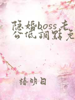 隐婚boss老公低调点免费阅读