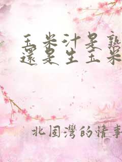 玉米汁是熟玉米还是生玉米榨汁