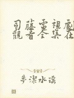 司藤电视剧免费观看全集在线播放