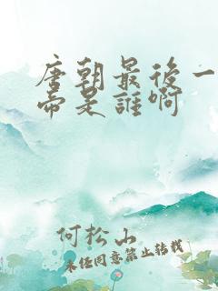 唐朝最后一个皇帝是谁啊