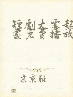 短剧大雾起爱意尽免费播放全集