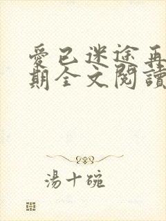 爱已迷途再无归期全文阅读