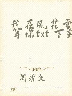 我在风花雪月里等你txt 下载